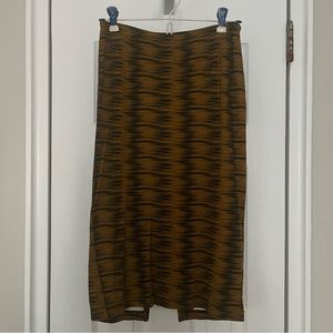 American Apparel Ponte Mid-Length Pencil Skirt Size M Hyena print 24” long